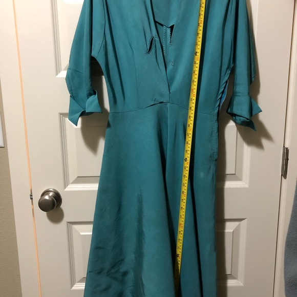 Vintage 1950’s authentic teal dress A-line - Picture 14 of 14